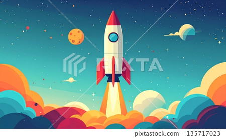 Simple illustration of a rocket 135717023