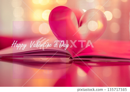 Soft red Valentine Day heart shape, panoramic banner, glowing red and gold bokeh lights, elegant gold frame with copy space, romantic love background, luxury holiday design Soft red Valentine Day heart shape, panoramic banner, glowing red and gold bokeh lights, elegant gold frame with copy space, romantic love background, luxury holiday design 135717385