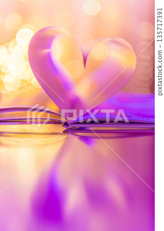 Soft pastel pink and purple Valentine Day heart shape with gold accents, panoramic banner, glowing bokeh lights, romantic love background, elegant holiday design Soft pastel pink and purple Valentine Day heart shape with gold accents, panoramic banner, glowing bokeh lights, romantic love background, elegant holiday design 135717391