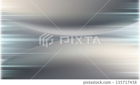 Futuristic silver metallic abstract background with glowing horizontal motion lines and smooth steel grey curves for modern technology and corporate business design 135717438