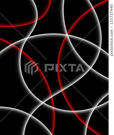 abstract glowing red and white curves on black background with dynamic light trails and futuristic motion design for modern technology 135717440