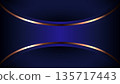 Luxury dark blue abstract background with elegant curved layers and glowing metallic gold borders, premium corporate identity and business presentation 135717443