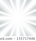 White and gray sunburst background with radial rays and halftone dots for modern product display 135717446