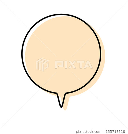 一個簡單的對話框，線條錯位，呈圓形向下指向 135717518