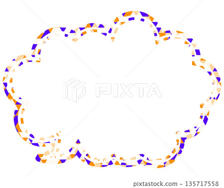 Stained glass style speech bubble, triangular pattern, rounded cloud shape Stained glass style speech bubble, triangular pattern, rounded cloud shape 135717558
