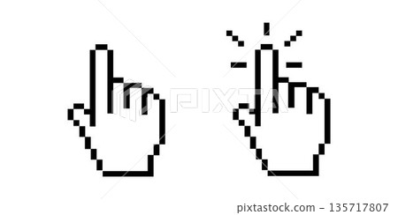 Mouse cursor icons. Linear style. Vector icons 135717807