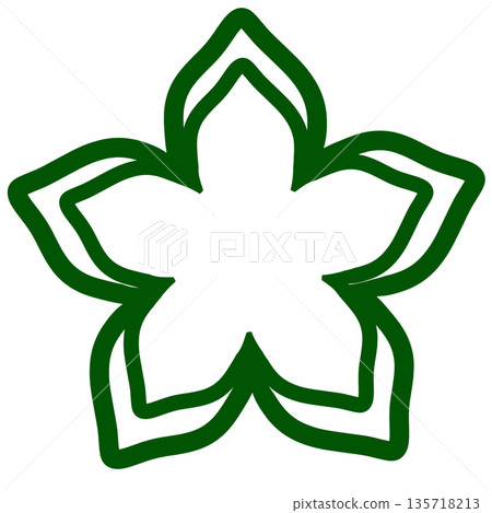 綠色五瓣花框 135718213