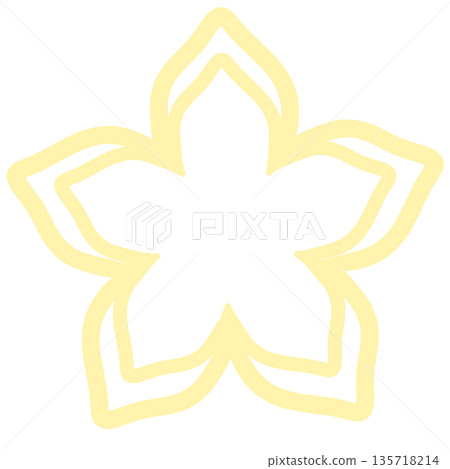 淺黃色五瓣花框 135718214