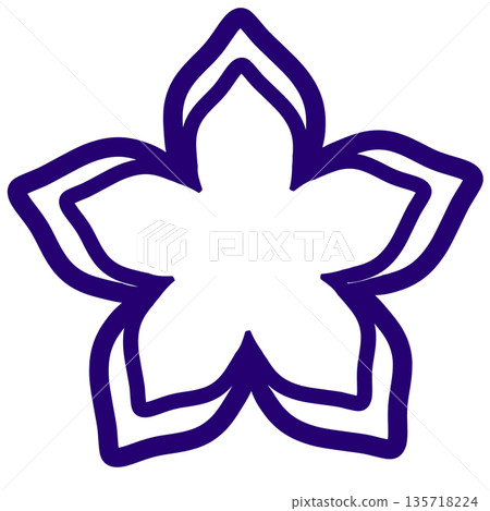 Purple five-petal flower frame 135718224