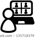 線上會議簡易圖像圖標 135718379