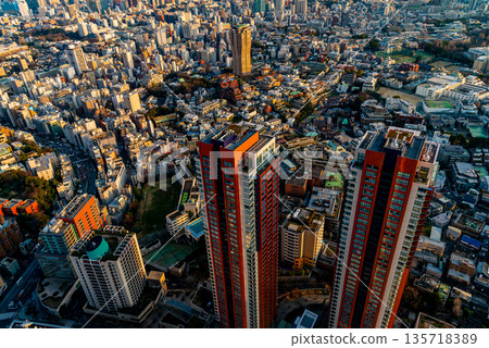 （東京）從六本木新城看到的東京城市景觀 135718389