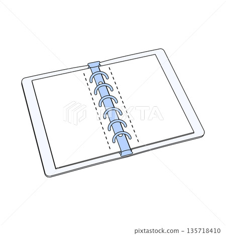 打開的活頁夾,簡潔,藍色 打開的活頁夾,簡潔,藍色 135718410