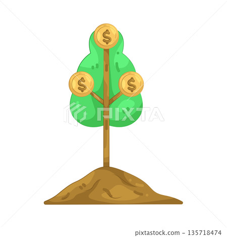 Illustration of money tree Illustration of money tree 135718474