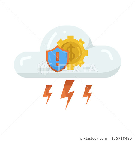 Illustration of Financial data protection in cloud Illustration of Financial data protection in cloud 135718489
