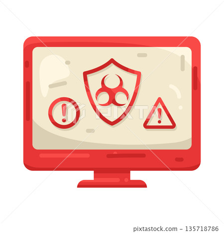 Illustration of malware alert Illustration of malware alert 135718786