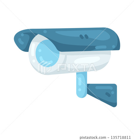 Illustration of surveillance camera Illustration of surveillance camera 135718811