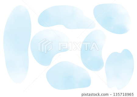 水彩風格邊框,淺藍色,液體形狀,簡約,png格式,白色背景 水彩風格邊框,淺藍色,液體形狀,簡約,png格式,白色背景 135718965