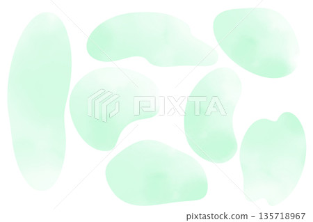 水彩風格邊框，黃綠色，液體形狀，簡約，png格式，白色背景 135718967
