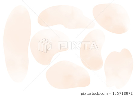 Watercolor-style frame, skin-colored beige, liquid shape, simple, png, white background 135718971