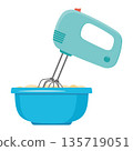 Mixer mixes the dough, isolated vector illustration 135719051