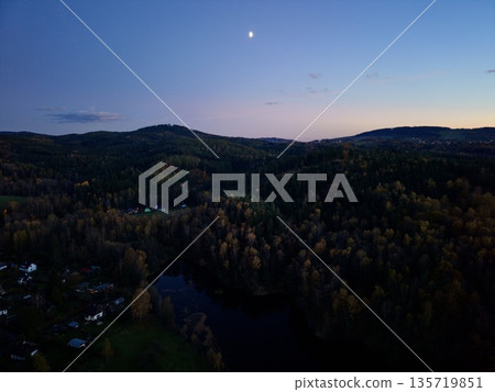 night mountain scene, serene evening over tranquil waters, calm twilight with starry sky reflection night mountain scene, serene evening over tranquil waters, calm twilight with starry sky reflection 135719851