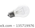 Light bulb close-up, on a white isolated 135719976