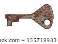 old rusty key close-up 135719983