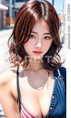 遊廊的年輕女子 135720894