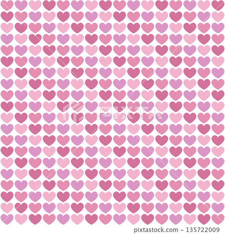 Pink hearts repeating grid background. Romantic seamless pattern with hearts. Valentines day background. Pink hearts repeating grid background. Romantic seamless pattern with hearts. Valentines day background. 135722009