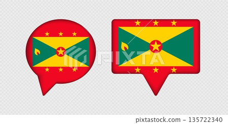 Flag of Grenada in speech bubble. Flag of Grenada in speech bubble. 135722340