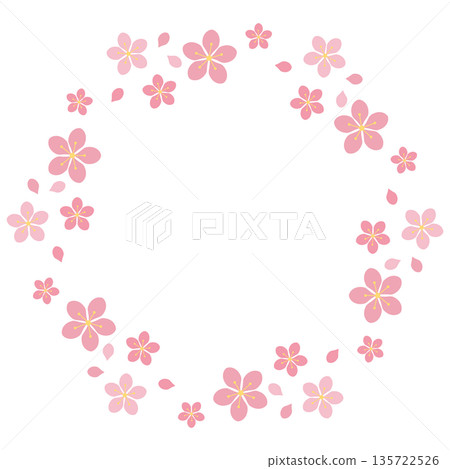 Cute cherry blossom hexagonal frame in pink 135722526