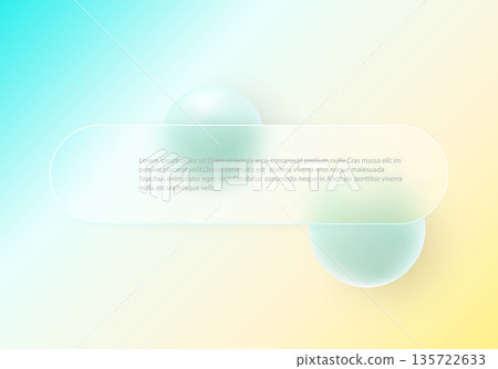 Minimalistic horizontal banner in glassmorphism style on a gradient background, suitable for web and mobile interfaces. Minimalistic horizontal banner in glassmorphism style on a gradient background, suitable for web and mobile interfaces. 135722633