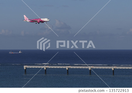 Okinawa's ocean and Peach A320 Okinawa's ocean and Peach A320 135722913