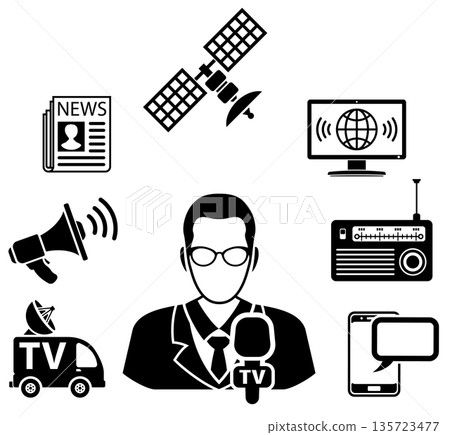 Media and News Icons Set Media and News Icons Set 135723477