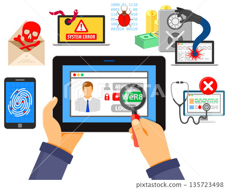 Internet Security and Hacking concept 135723498