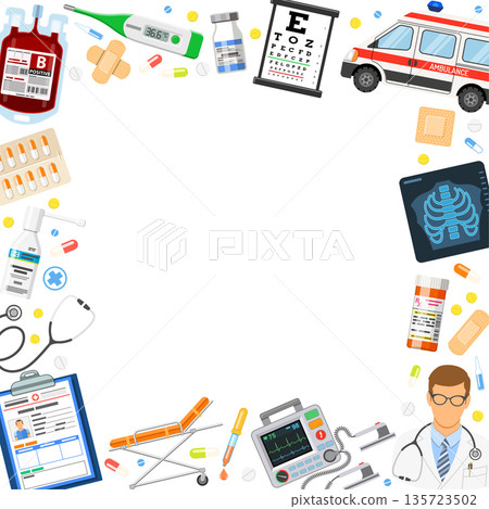 Medical Services Banner and Frame 135723502