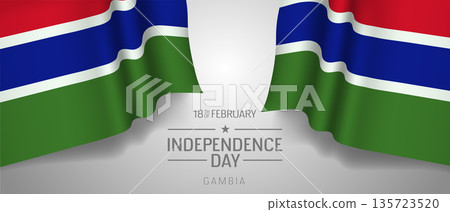 Gambia happy independence day greeting card, banner with template text vector illustration Gambia happy independence day greeting card, banner with template text vector illustration 135723520