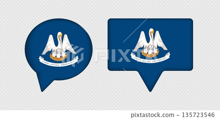 Flag of Louisiana State in Speech Bubble. Flag of Louisiana State in Speech Bubble. 135723546