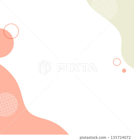 流體形狀背景插圖素材，扁平手繪流體藍色形狀 135724072