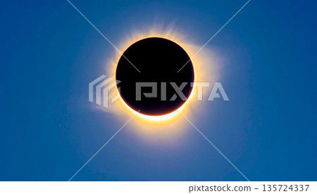 Scene of the sun losing its light and a solar eclipse 2 135724337