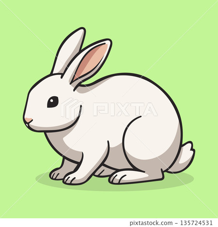White Rabbit Illustration Character Vector Logo Template White Rabbit Illustration Character Vector Logo Template 135724531