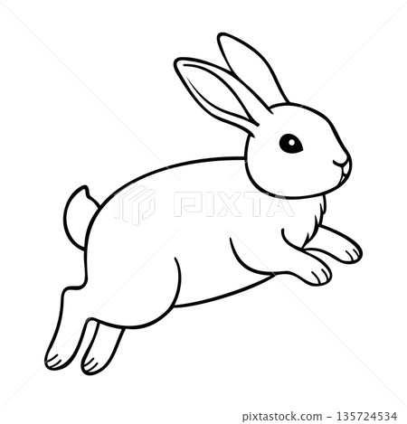 Line Jumping Rabbit Illustration Character Vector Logo Template Line Jumping Rabbit Illustration Character Vector Logo Template 135724534