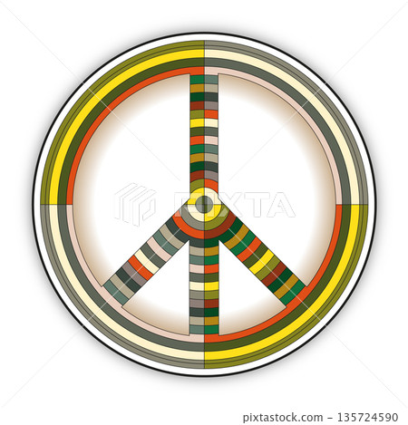 Universal icon decorated with patterns Universal icon decorated with patterns 135724590