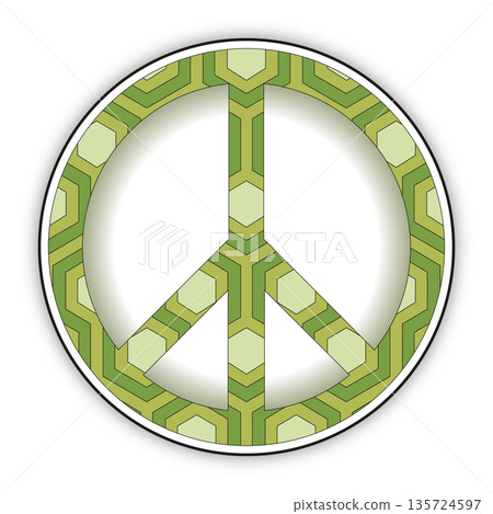Universal icon decorated with patterns Universal icon decorated with patterns 135724597