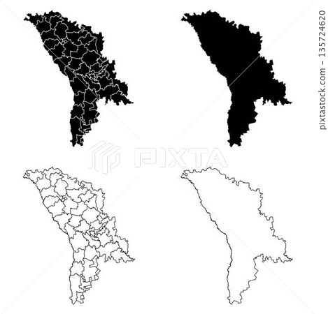 Moldova Outline and Solid Fill Map Set. Moldova Outline and Solid Fill Map Set. 135724620