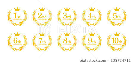 月桂冠週年紀念徽章套裝（金色） 135724711