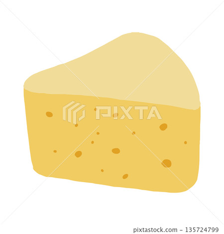 Illustration of cut cheese 135724799