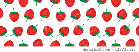 Strawberry seamless pattern. Fruit bg. Summer abstract design. Color wallpaper. Red cute healthy food. Summer background. Cartoon art. Vector illustration Strawberry seamless pattern. Fruit bg. Summer abstract design. Color wallpaper. Red cute healthy food. Summer background. Cartoon art. Vector illustration 135725153