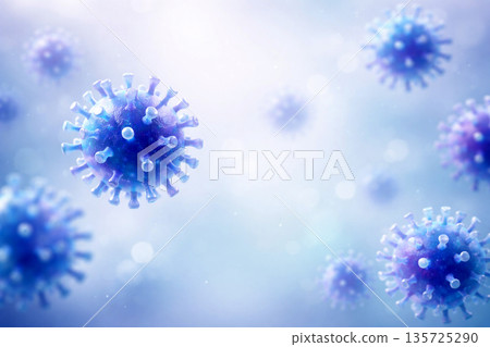 Abstract Virus Particles Medical Background with Copy Space Abstract Virus Particles Medical Background with Copy Space 135725290
