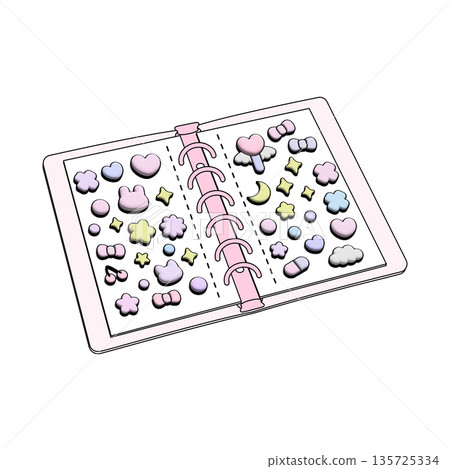 Open binder, sticker book, pink Open binder, sticker book, pink 135725334
